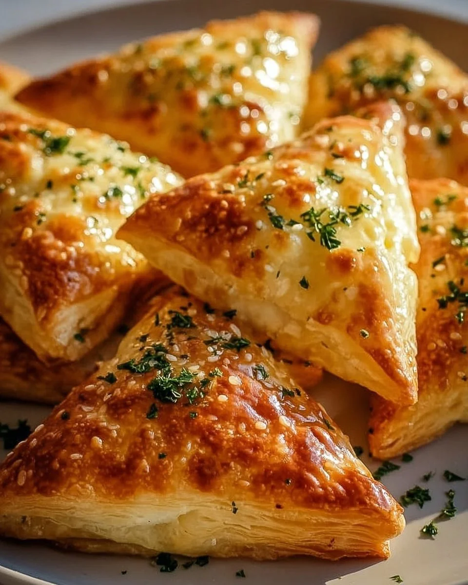 Crispy Cheese Triangles with Garlic-Herb Filling