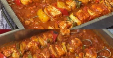 Fantastisches Schaschlik mit hausgemachter Schaschliksoße auf dem Grill