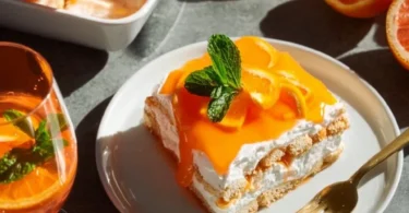 Fruchtiges Aperol Spritz-Tiramisu mit frischen Zutaten und spritzigem Geschmack