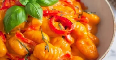 Gnocchi in einer aromatischen Paprika Pfanne serviert