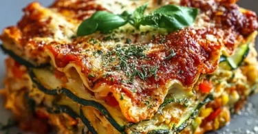 High Protein Veggie Lasagne mit frischem Gemüse und gesunden Zutaten
