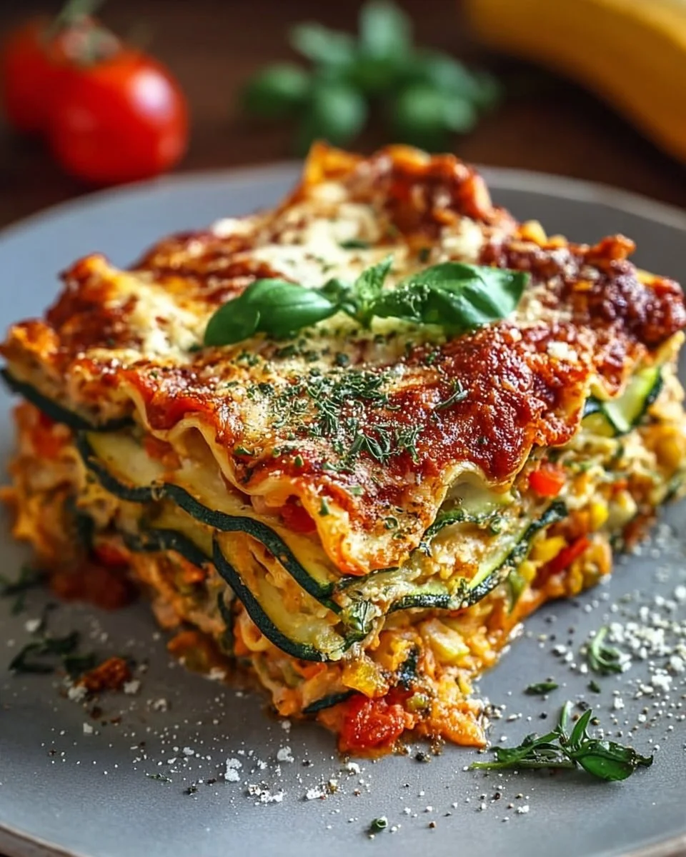 High Protein Veggie Lasagne mit frischem Gemüse und gesunden Zutaten