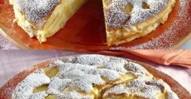 Italienischer Apfelkuchen mit frischen Äpfeln und Gewürzen, frisch gebacken