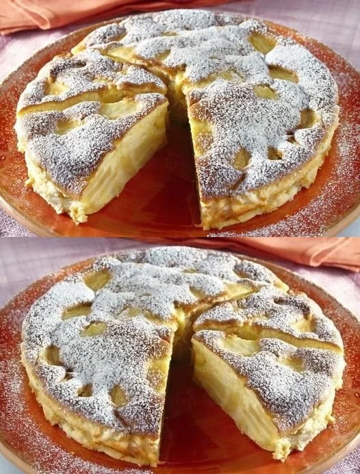 Italienischer Apfelkuchen mit frischen Äpfeln und Gewürzen, frisch gebacken