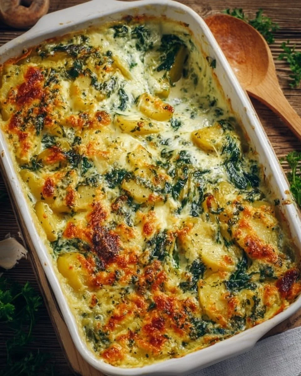 Kartoffel Spinat Auflauf - vegetarisches Rezept