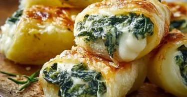 Kartoffeltaschen gefüllt mit Spinat und Frischkäse, ein köstliches Rezept