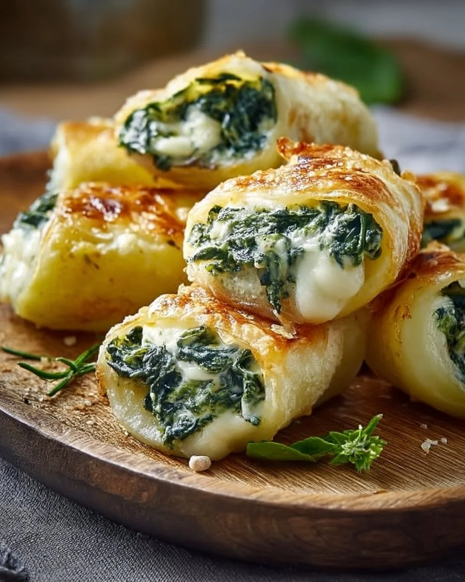 Kartoffeltaschen gefüllt mit Spinat und Frischkäse, ein köstliches Rezept