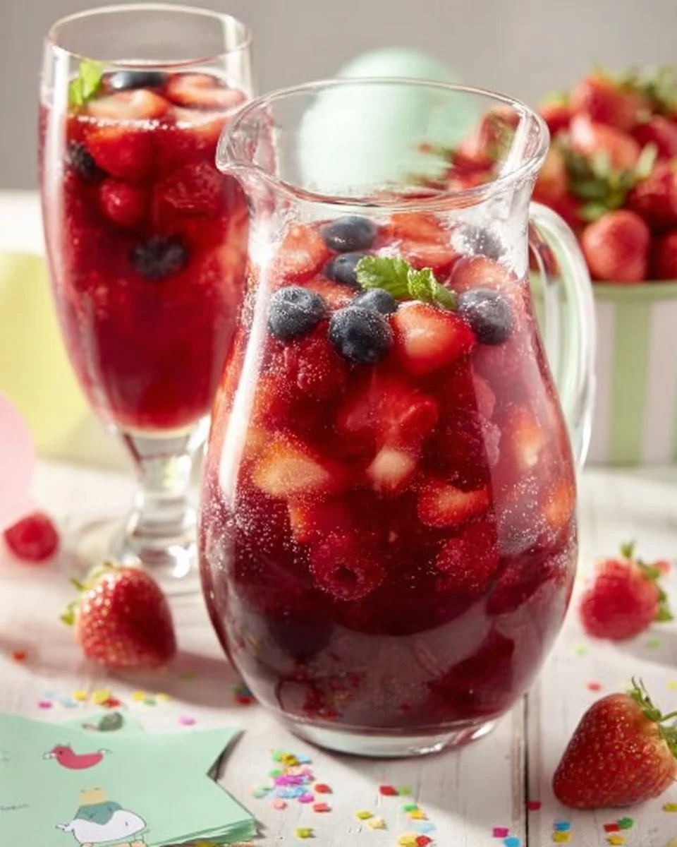 Bunte und fruchtige Kinderbowle ohne Alkohol für Feiern und Kinderpartys