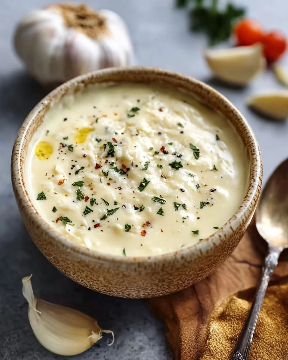 Knoblauch Parmesan Sauce in 5 Minuten zubereiten