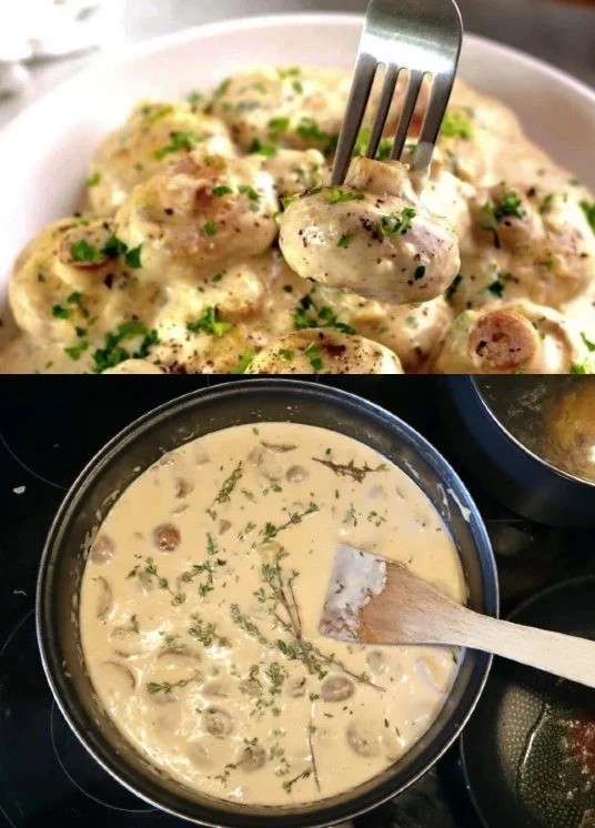 Knoblauchpilze in Parmesankäse, ein schmackhaftes Rezept auf einem Teller.