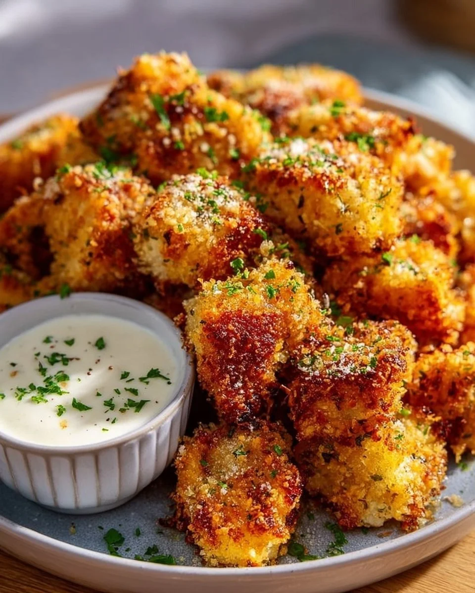 Knusprige Airfryer-Knoblauch-Parmesan-Hähnchenbites verzaubern jeden Snack!