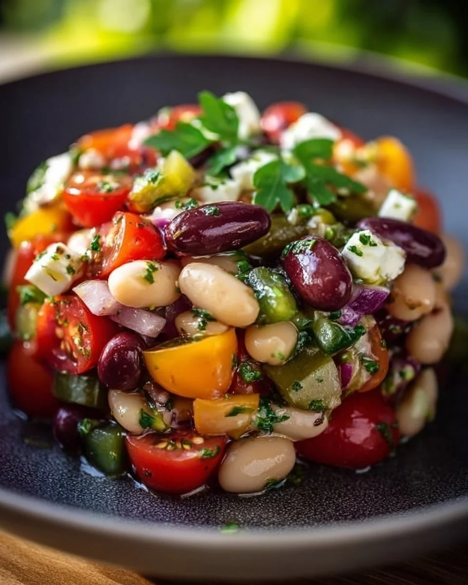 Mediterranean Bean Salad - Fresh, Healthy and Delicious!