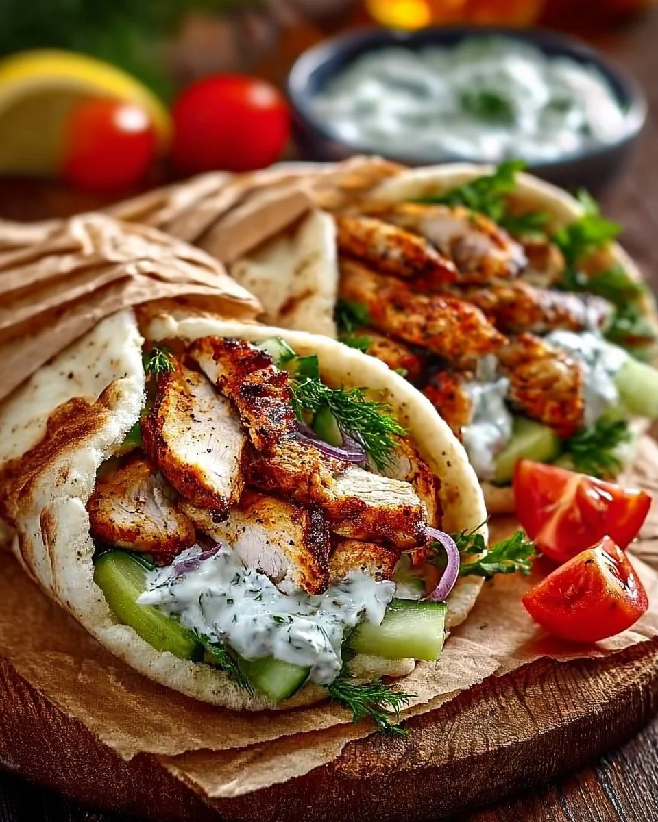 Mediterranes Hähnchen-Gyros mit Feta-Tzatziki genießen!
