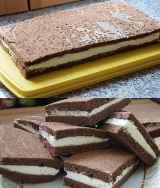 Milchschnitten leckerer Snack mit cremiger Füllung und feinem Teig