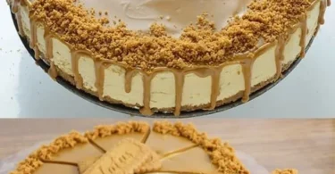 Leckere No-Bake Cheesecake in einer eleganten Servierplatte