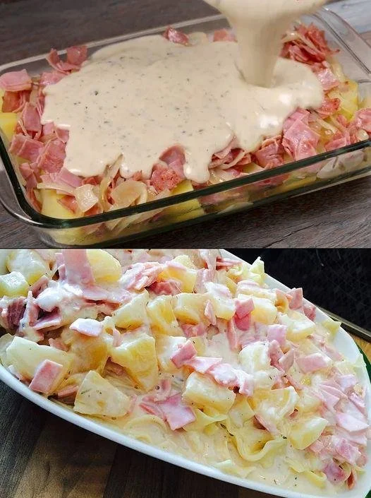 Pasta with Ham and Pineapple
