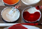 Philadelphia Himbeertorte mit frischen Himbeeren und cremigem Belag