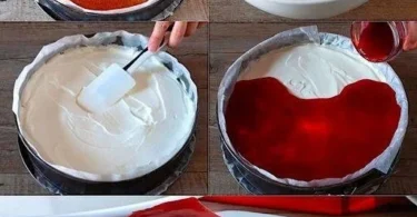 Philadelphia Himbeertorte mit frischen Himbeeren und cremigem Belag