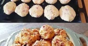 Leckere Pizza-Bällchen mit frischen Zutaten auf einem Teller serviert