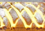 Leckerer, saftiger Quarkkuchen frisch gebacken