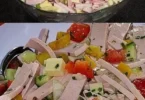 Radieschen-Käse-Salat mit frischen Zutaten in einer Schüssel