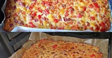Leckere Schüttelpizza mit frischen Zutaten auf einem Teller