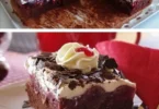Schwarzwälder Kirschtorte mit Kirschfüllung und Sahnehaube