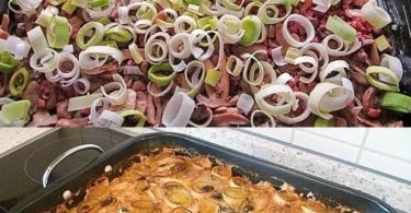 Schweineschnitzel mit Pilzen und Sahnesoße auf einem Teller angerichtet