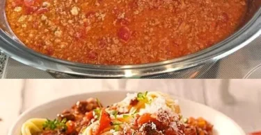 Leckere Portion Spaghetti Bolognese mit frischen Zutaten und Sauce