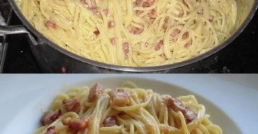 Spaghetti Carbonara im Südtiroler Stil mit frischen Zutaten und cremiger Sauce