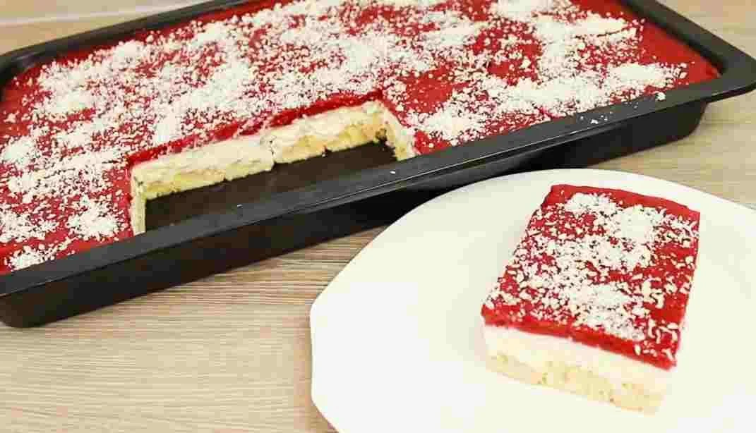 Spaghetti-Eis-Blechkuchen