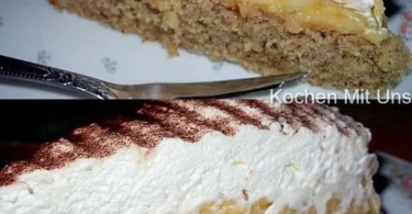 Saftiger und supersofter Apfelkuchen auf einem weißen Teller
