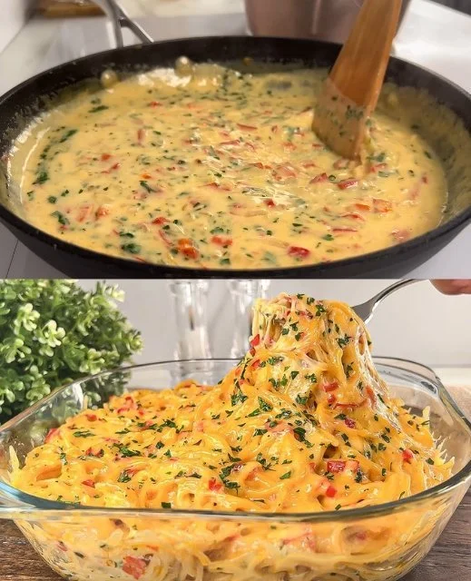 Überbackene Spaghetti mit Käse