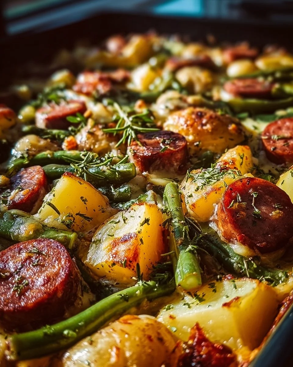 Wurst Bohne Kartoffel Auflauf - Leckeres und einfaches Rezept