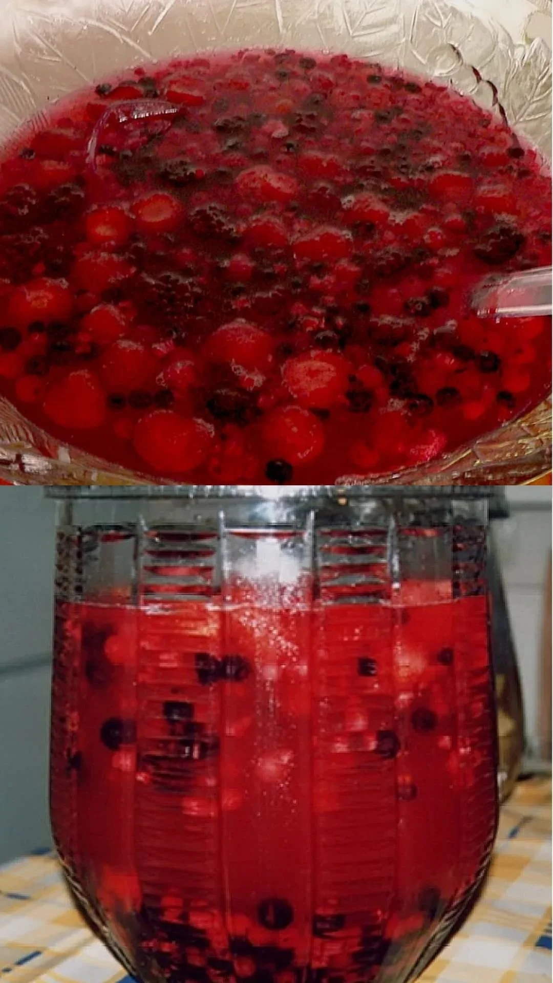 Alkoholfreier Beeren-Punsch in einer dekorativen Glaskaraffe.
