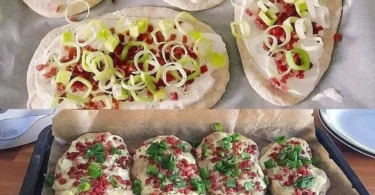 Fladenbrot mit Creme Fraiche und Speck, ein herzhaftes Rezept