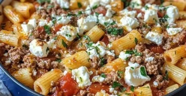 Griechischer Nudel-Auflauf mit Feta und Hackfleisch, lecker und herzhaft