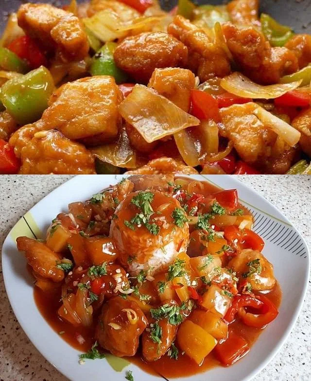 Hühnchen mit Ananas und Paprika