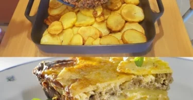 Leckerer Kartoffel-Hackfleisch-Auflauf frisch aus dem Ofen