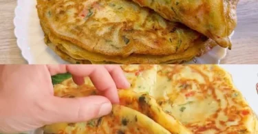 Leckeres Käse-Omelett auf einem Teller, frisch zubereitet