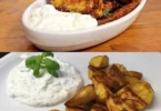 Knoblauchkartoffeln mit Parmesan, goldbraun und knusprig serviert