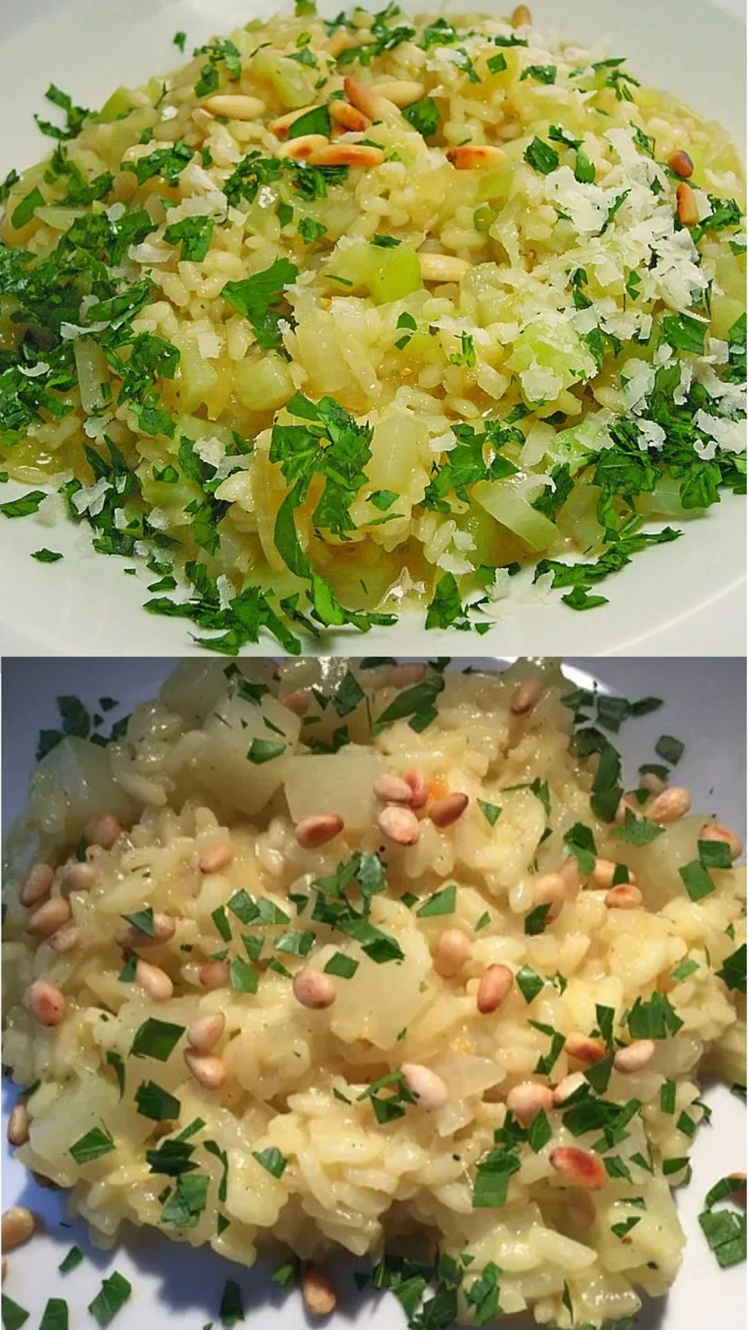Kohlrabi-Risotto mit Pinienkernen
