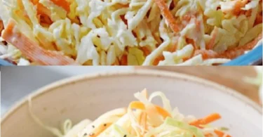 Krautsalat mit Karotten in einer Schüssel serviert