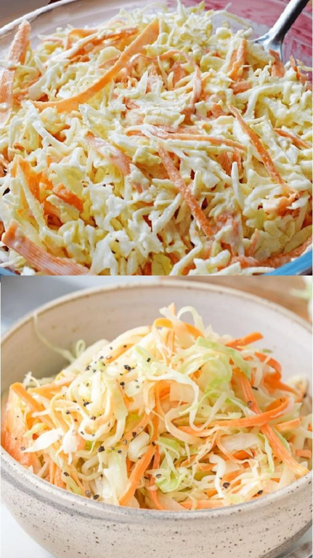 Krautsalat mit Karotten in einer Schüssel serviert