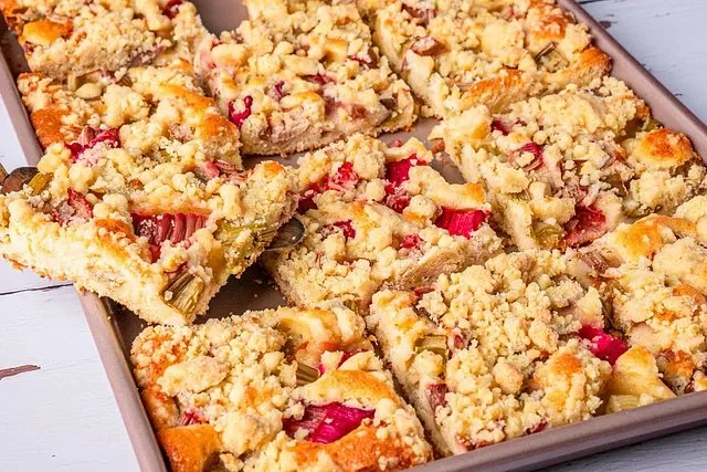 Rhabarber-Streuselkuchen mit Joghurtteig