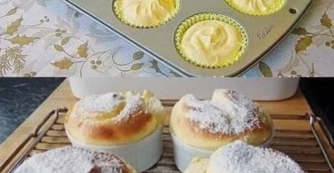 Schnelle Muffins mit Quark und Vanillepudding auf einem Teller