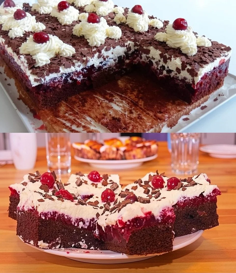 Schokoladenkuchen mit Sauerkirschen