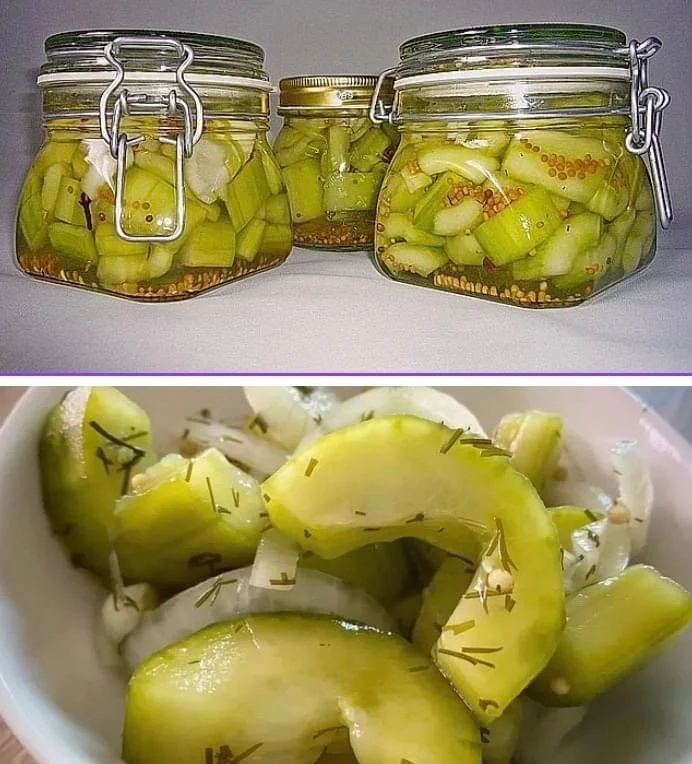 Rezept für süß-sauren Senfgurken als Beilage zu verschiedenen Gerichten