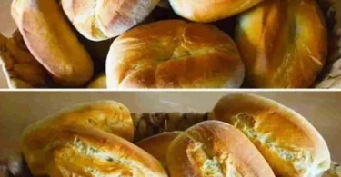Leckere Berliner Knüppel zum Frühstück auf einem Teller serviert.
