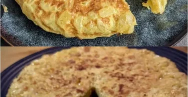 Traditionale spanische Tortilla aus Eiern, Kartoffeln und Zwiebeln